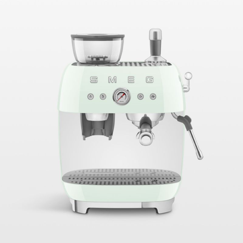 SMEG Pastel Green Semi-Automatic Coffee and Espresso Machine with Milk Frother - image 0 of 5