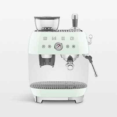 SMEG Pastel Green Semi-Automatic Coffee and Espresso Machine with Milk Frother