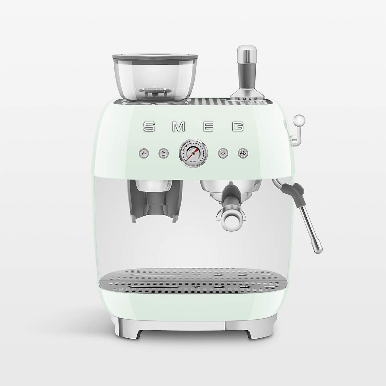 SMEG Pastel Green SemiAutomatic Coffee and Espresso Machine with Milk