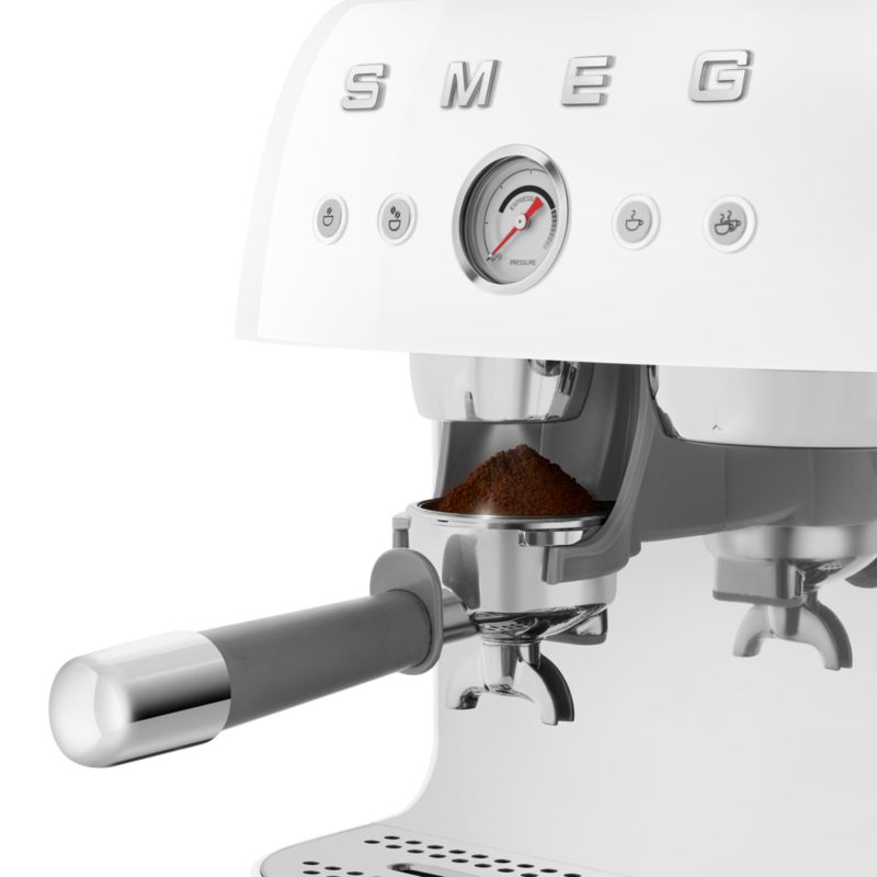 SMEG White Semi-Auto Coffee and Espresso Machine with Milk Frother - image 1 of 6