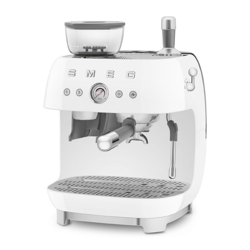 SMEG White Semi-Auto Coffee and Espresso Machine with Milk Frother - image 6 of 6