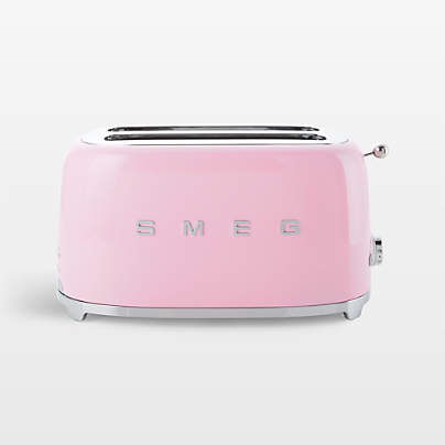 SMEG Pink 4-Slice Long Slot Retro Toaster