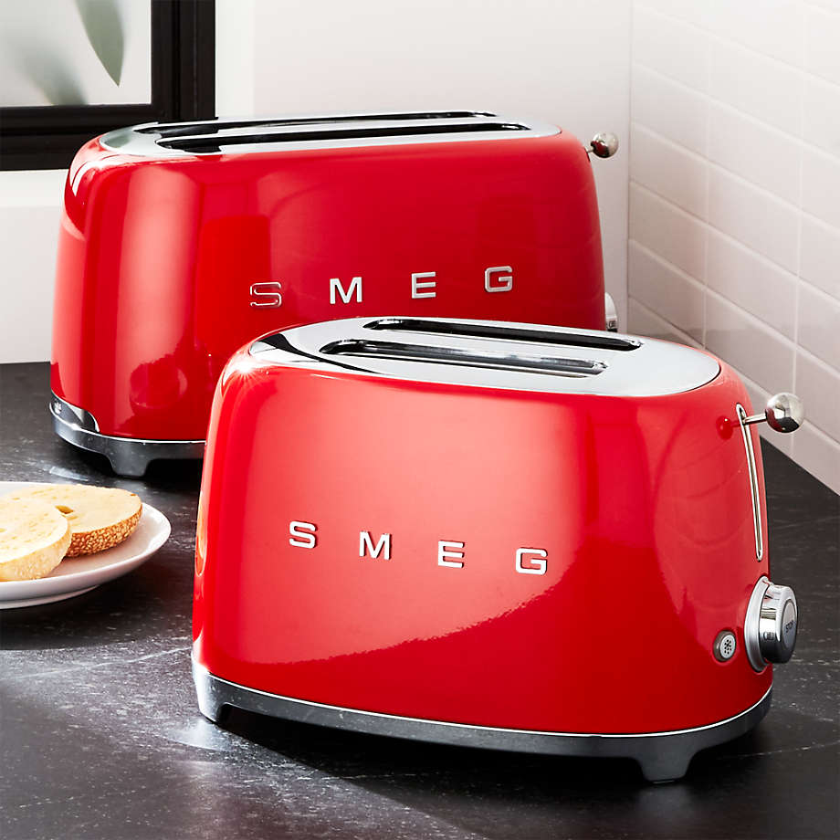 In tegenspraak artikel Adviseren Smeg Red 4-Slice Retro Toaster + Reviews | Crate & Barrel