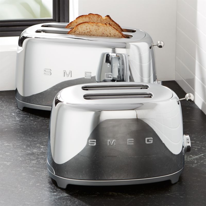 SMEG Silver 4-Slice Retro Toaster - image 1 of 8