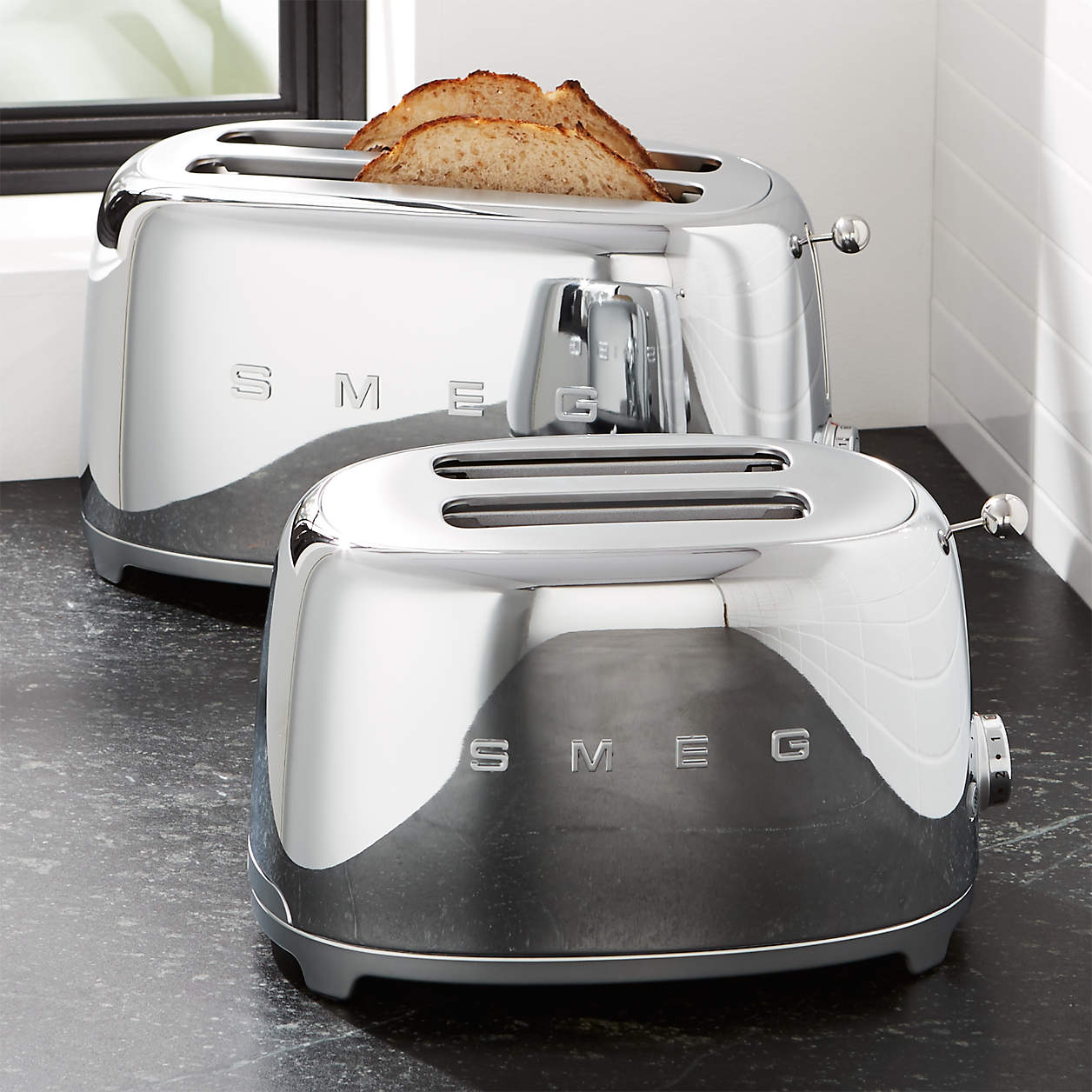 Smeg Silver Retro Toasters Crate & Barrel