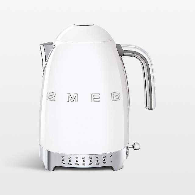 Smeg Variable Temperature Kettle 3D Logo, White