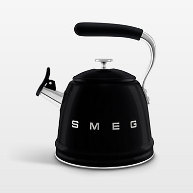 View SMEG Black Retro Whistling Stovetop Kettle details