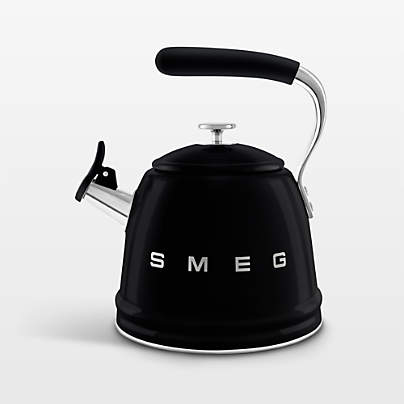SMEG Black Retro Whistling Stovetop Kettle