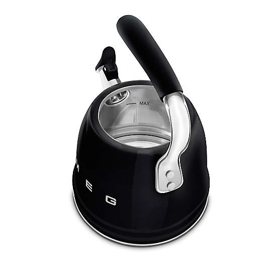 SMEG Black Retro Whistling Stovetop Kettle