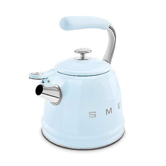 SMEG Pastel Blue Retro Whistling Stovetop Kettle