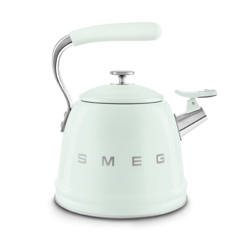 SMEG Pastel Green Whistling Stovetop Kettle + Reviews | Crate & Barrel