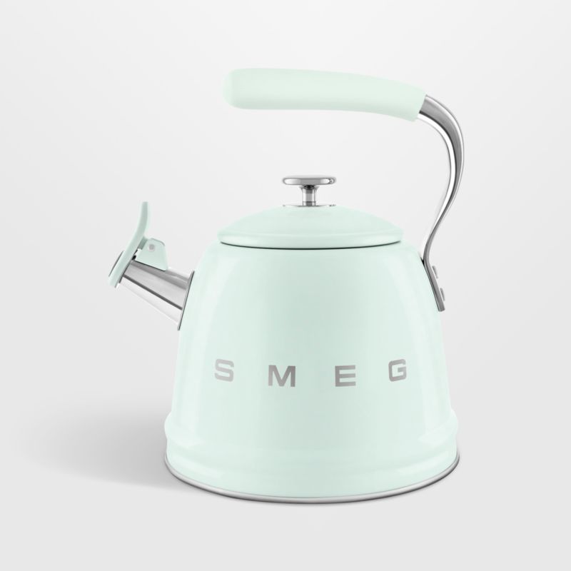 SMEG Pastel Green Whistling Stovetop Kettle + Reviews | Crate & Barrel