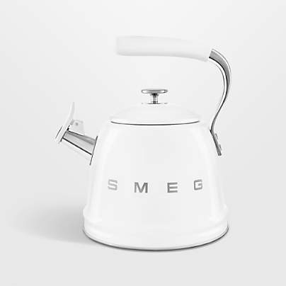 SMEG White Retro Whistling Stovetop Kettle