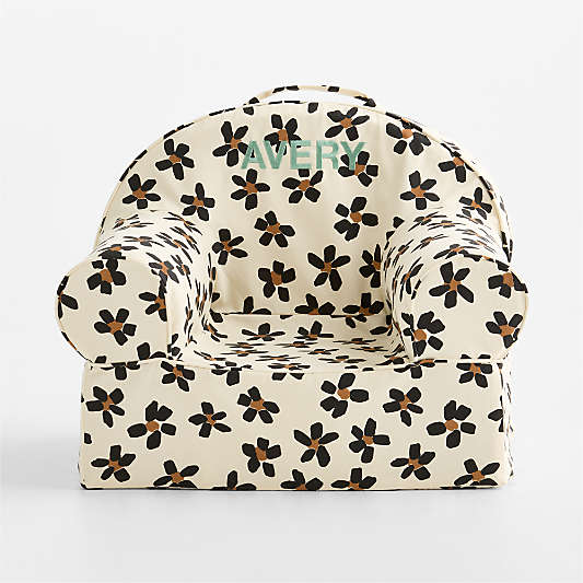 Small Cheetah Floral Organic Cotton Kids Lounge Nod Chair