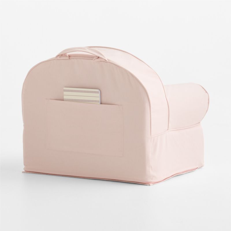 Small Soft Pink Organic Cotton Kids Lounge Nod Chair Cover - image 2 of 5