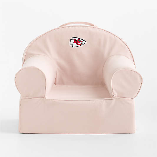 NFL Kansas City Chiefs Small Soft Pink Organic Cotton Kids Lounge Nod Chair