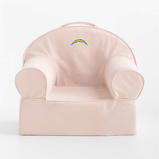 NFL Los Angeles Chargers Small Soft Pink Organic Cotton Kids Lounge Nod Chair