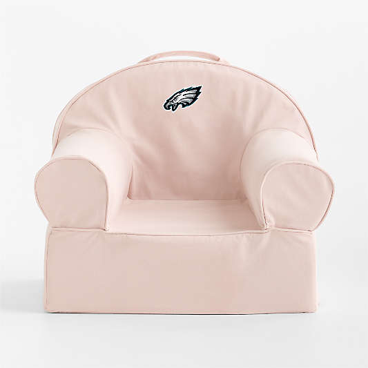 NFL Philadelphia Eagles Small Soft Pink Organic Cotton Kids Lounge Nod Chair