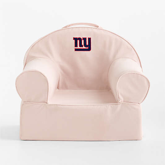 NFL New York Giants Small Soft Pink Organic Cotton Kids Lounge Nod Chair