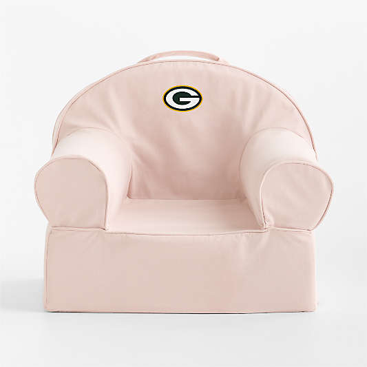 NFL Green Bay Packers Small Soft Pink Organic Cotton Kids Lounge Nod Chair