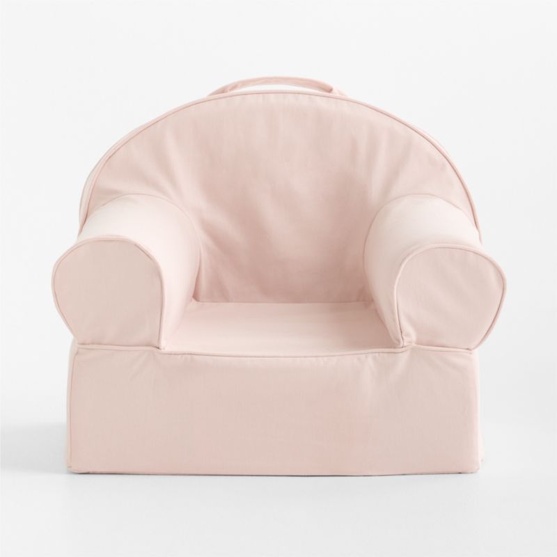 Small Soft Pink Organic Cotton Kids Lounge Nod Chair Cover - image 1 of 5