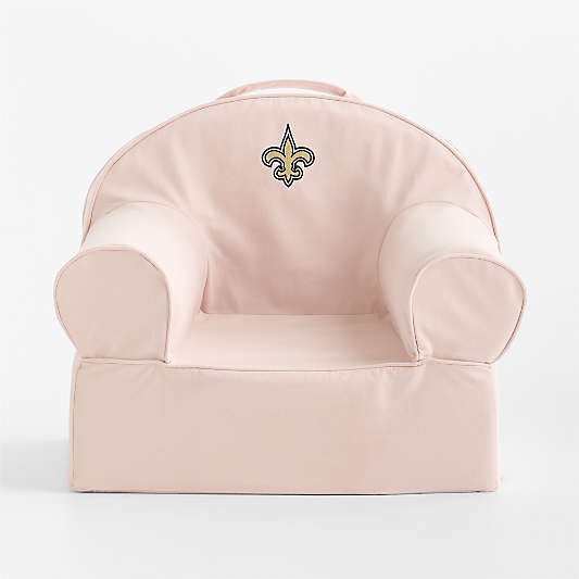 NFL New Orleans Saints Small Soft Pink Organic Cotton Kids Lounge Nod Chair
