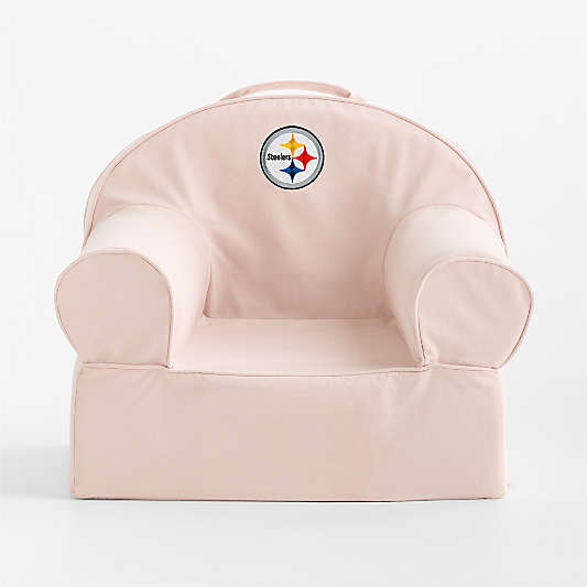 NFL Pittsburgh Steelers Small Soft Pink Organic Cotton Kids Lounge Nod Chair