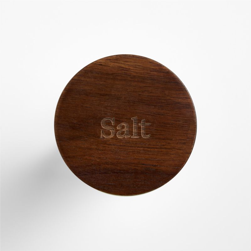 Crate & Barrel Small Round Glass Canister with FSC-Certified Dark Acacia Wood Lids - image 3 of 10