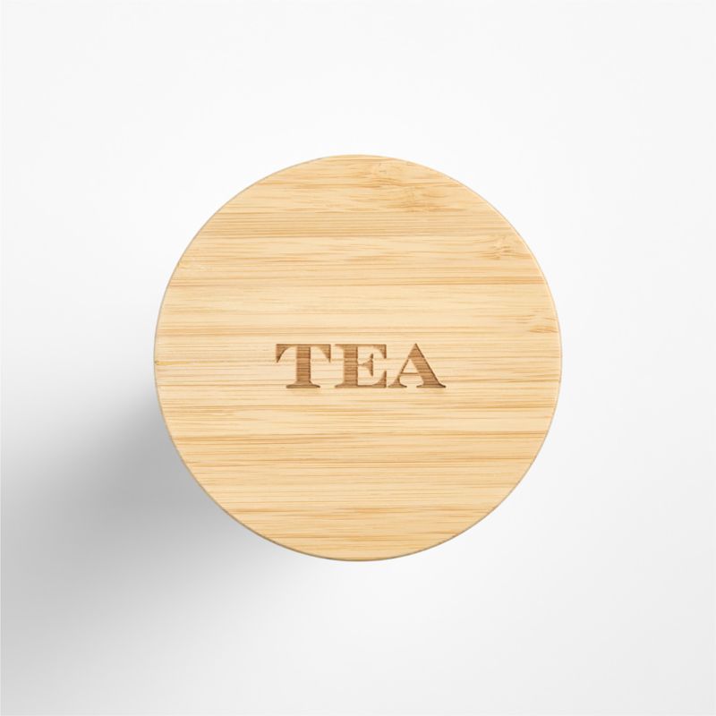 Crate & Barrel Small Round Glass Canister with Bamboo Lid - image 3 of 9