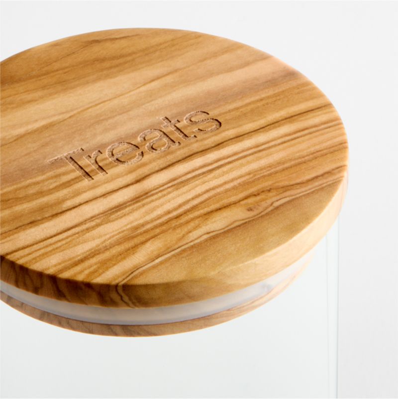 Small Round Glass Canister with Olivewood Lid - image 3 of 6