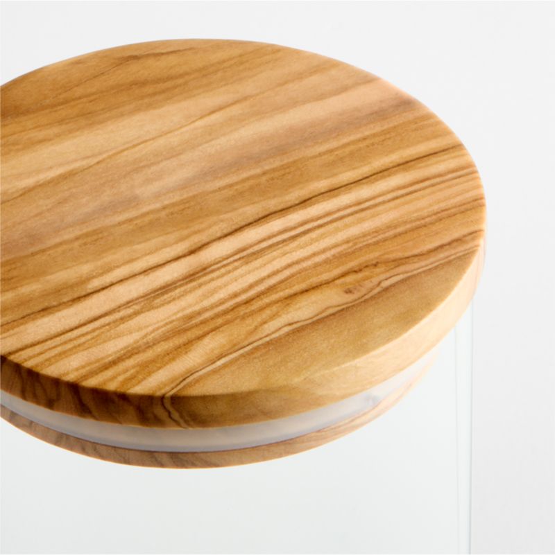 Small Round Glass Canister with Olivewood Lid - image 4 of 6