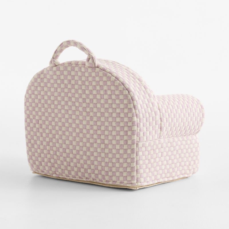 Small Sunset Purple Checkered Matelass Kids Lounge Nod Chair - image 2 of 5
