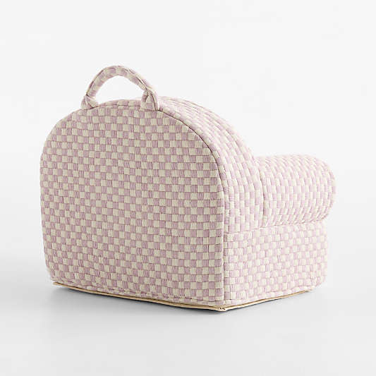 Small Sunset Purple Checkered Matelass Kids Lounge Nod Chair