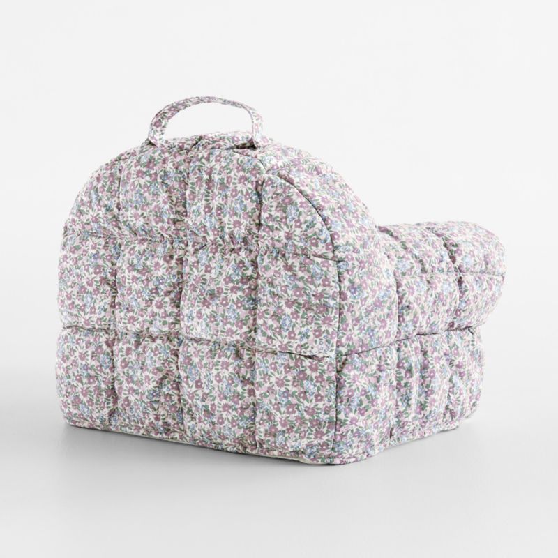 Small Sunset Purple Floral Puffy Cotton Kids Lounge Nod Chair - image 1 of 5