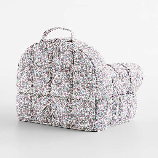 Small Sunset Purple Floral Puffy Cotton Kids Lounge Nod Chair