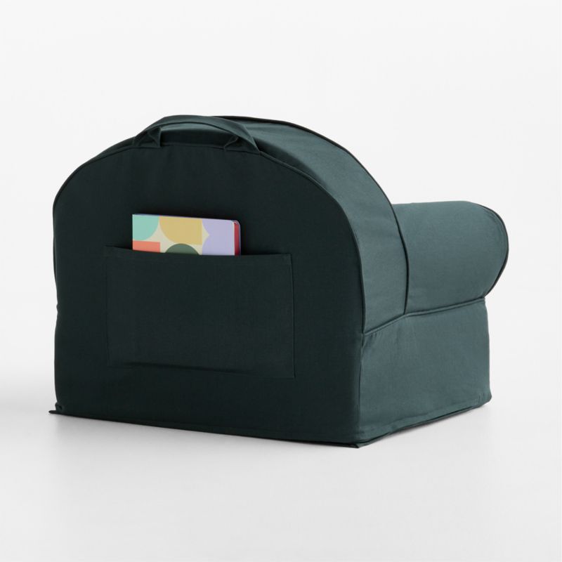 Small Spruce Green Organic Cotton Kids Lounge Nod Chair Cover - image 2 of 5