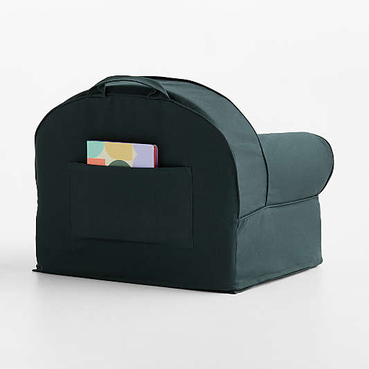 Small Spruce Green Organic Cotton Kids Lounge Nod Chair