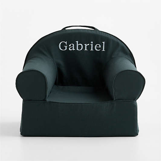 Small Spruce Green Organic Cotton Kids Lounge Nod Chair