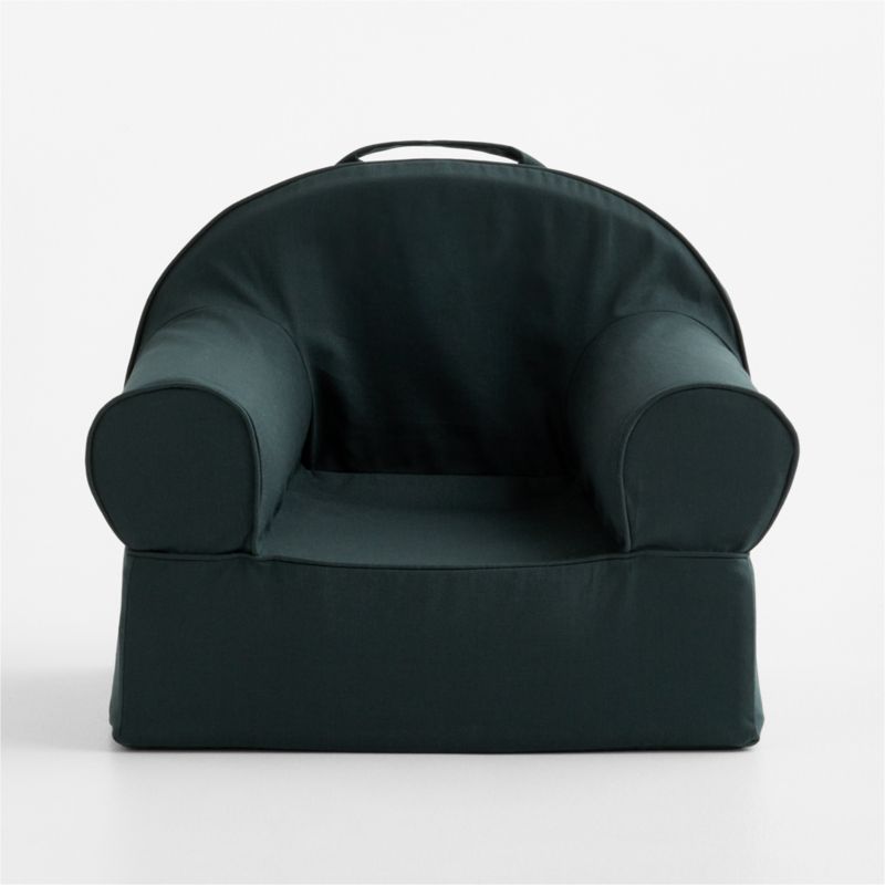 Small Spruce Green Organic Cotton Kids Lounge Nod Chair Cover - image 1 of 5