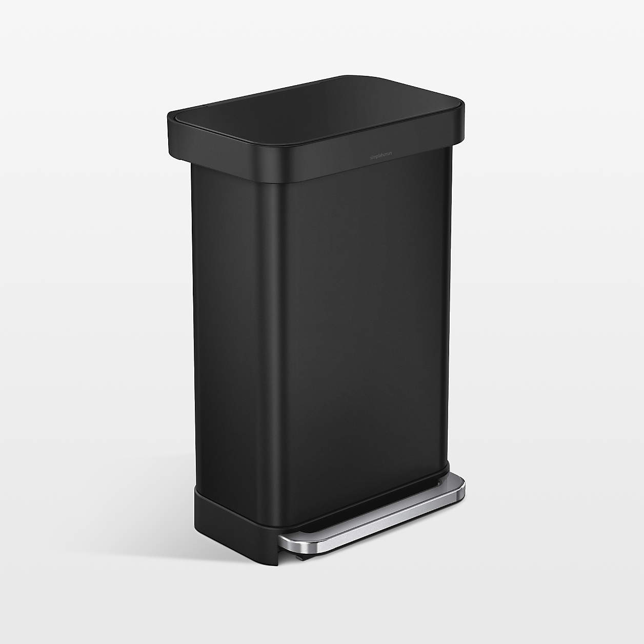 simplehuman Matte Black Stainless Steel 45Liter Rectangular Step Trash