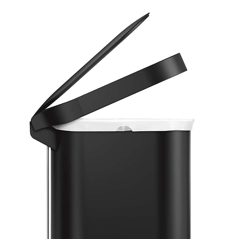 simplehuman Matte Black Stainless Steel 45-Liter Rectangular Step Trash Can