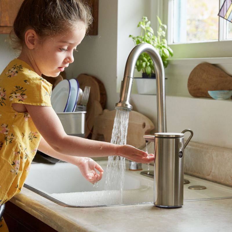 simplehuman ® Brushed Steel Rechargeable Sensor Pump 9-oz. Liquid Soap Dispenser - image 1 of 10