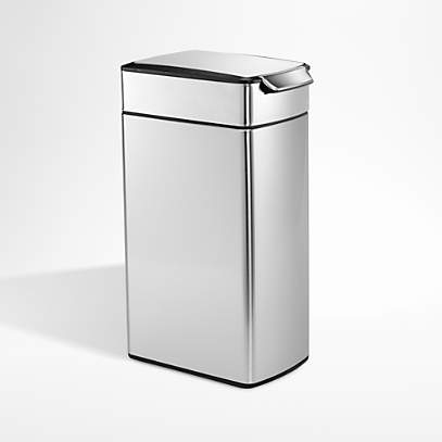 simplehuman 40-Liter/10.5-Gallon Slim Touch-Bar Trash Can + Reviews, Crate  & Barrel