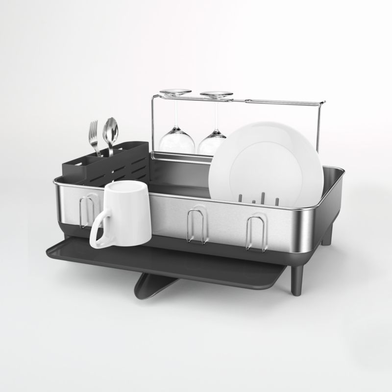 compact steel frame dishrack - simplehuman