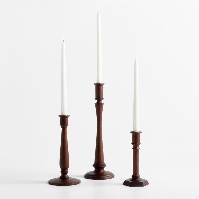 Simson Small Dark Wood Taper Holder 8" - image 1 of 7