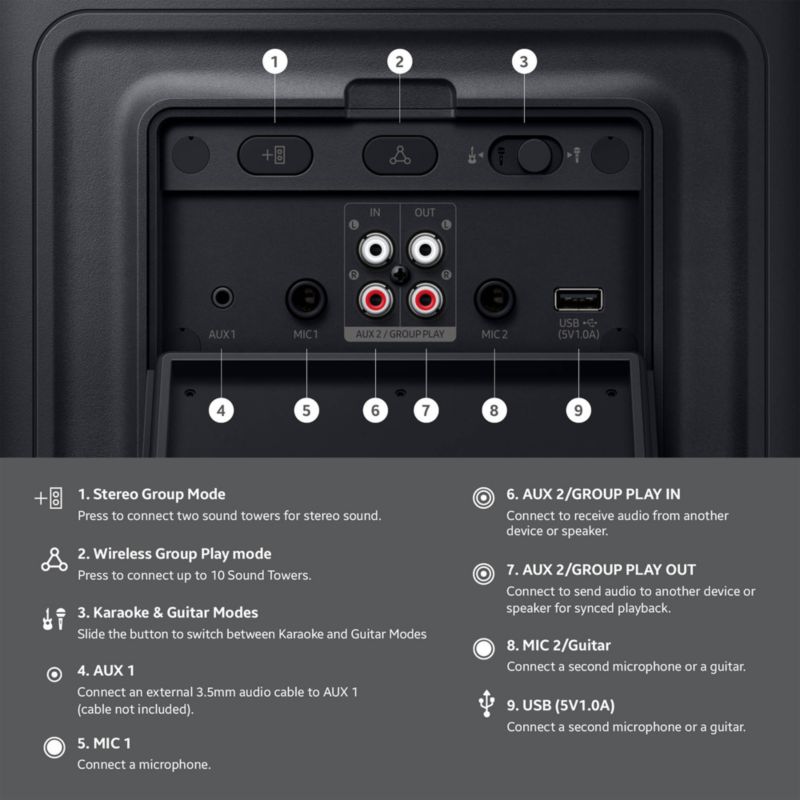 Samsung Sound Tower Portable Party Speaker 240W with Built-In Battery - image 1 of 6