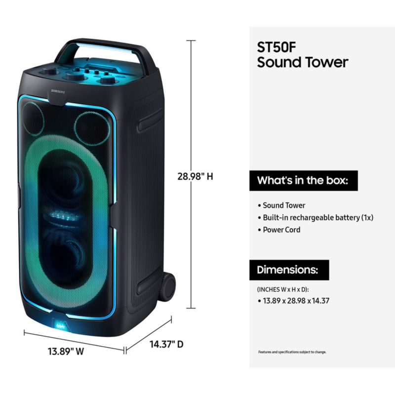 Samsung Sound Tower Portable Party Speaker 240W with Built-In Battery - image 5 of 6