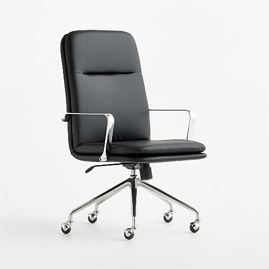 Smythe Black Faux Leather Office Chair