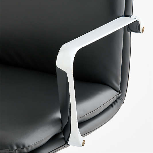 Smythe Black Faux Leather Office Chair