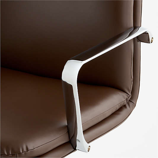 Smythe Dark Brown Faux Leather Office Chair